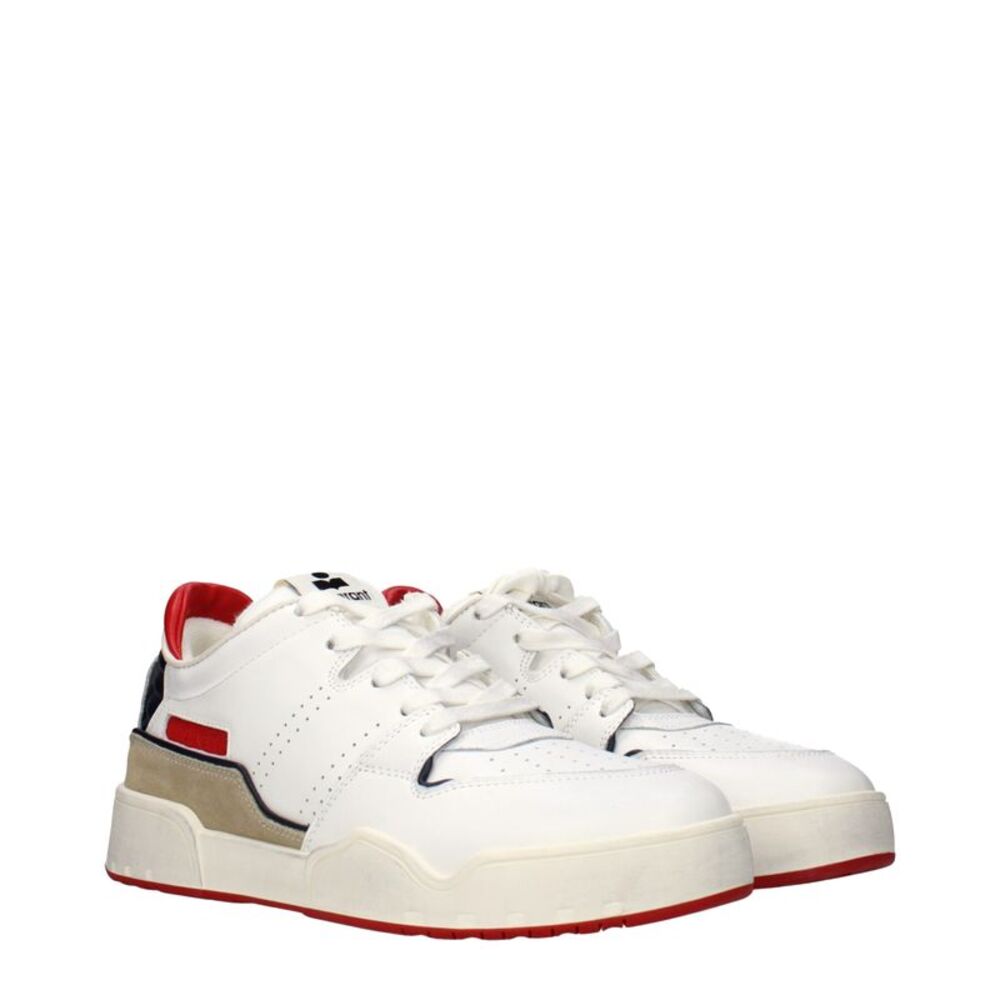 Isabel Marant White Leather Low Top Men's Sneakers - Picture 2 of 5